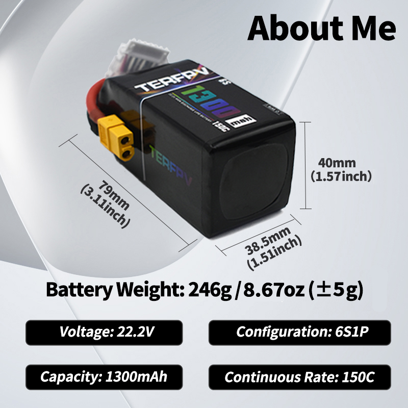 TERFPV แบตเตอรี่ลิโป้ 6S 22.2V - Drone Rc Leading บทวิจารณ์และราคา