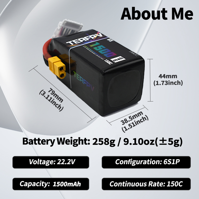 TERFPV แบตเตอรี่ลิโป้ 6S 22.2V - Drone Rc Leading บทวิจารณ์และราคา